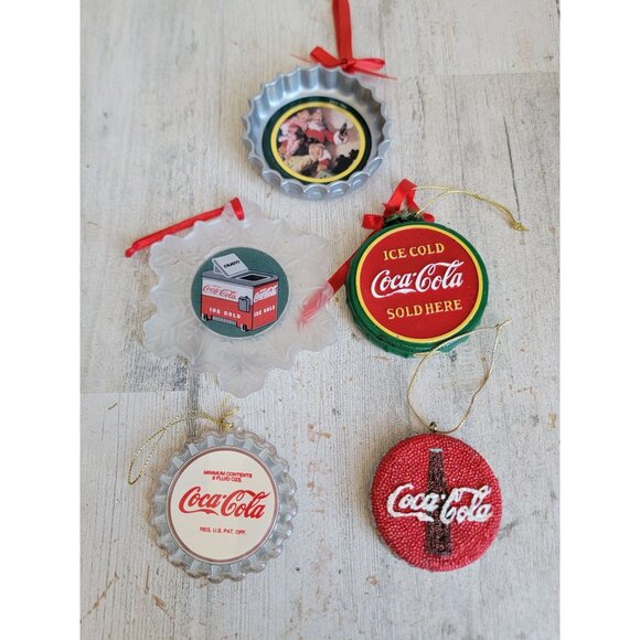 Vintage Coca-Cola bottle cap The dazzle variety ornament Xmas Coke set - Picture 1 of 8